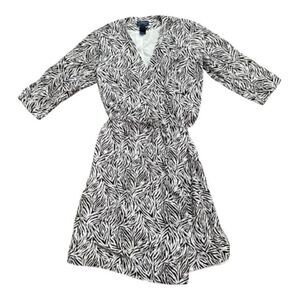 Liz Claiborne Black and White Patterned Wrap Dress